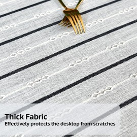 Yofori Cotton Tablecloth Rectangle with Tassels, for Dining Decor or Events, Multiple Room Use (Grey, 135 x 250 cm)