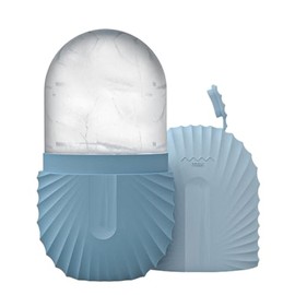 Rodillo de Hielo para la Cara, Rodillo Facial Hielo, Agarre Antideslizante Rodillos de Hielo para Cara, Silicona Duradera Molde Hielo Facial para Belleza Facial (Azul)