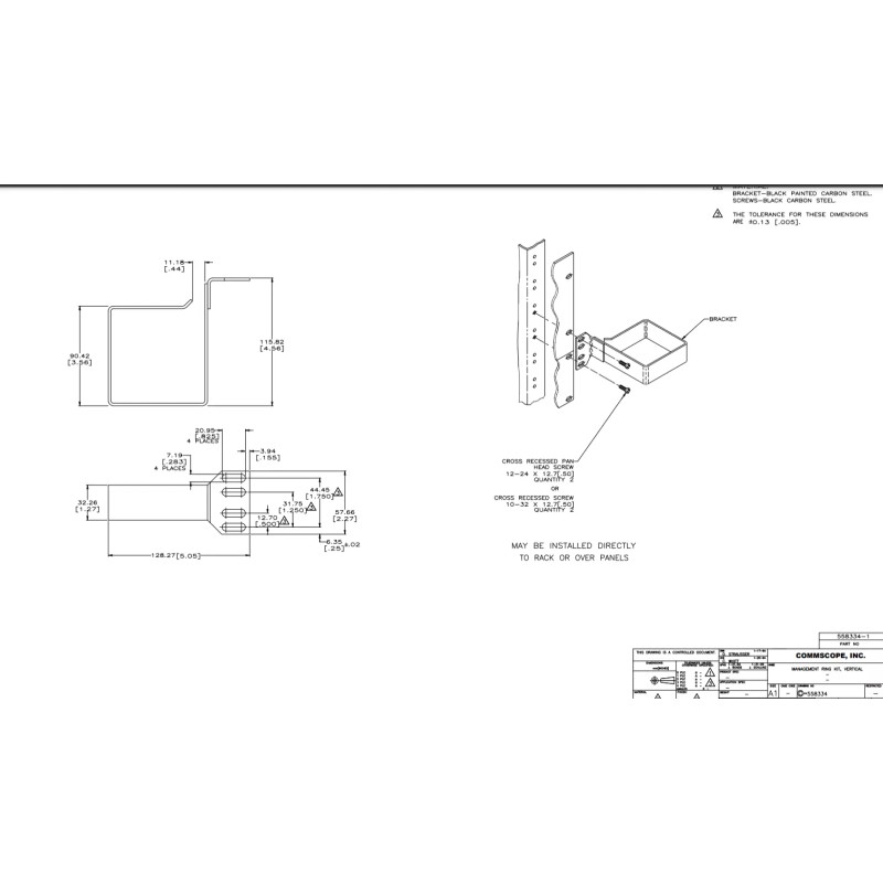 TYCO 558334-1 Vertical Server Rack Cable Management D-ring Hook (QTY