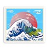 2 x 10cm Japanese Great Wave Vinyl Stickers - Surfing