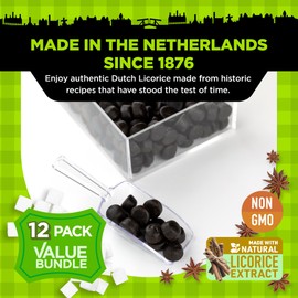 Gustaf's Dutch Licorice Drops - 12 Pack of 5.2oz Bags - Sweet Black Licorice Drops - Dutch Candy from Netherlands - Sweet Black Liquorice Treats