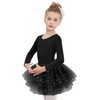 Zaclotre Girls Ballet Leotards 4-Layers Tiered Long Sleeve Dance Tutu