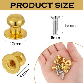 Ripeng 36 Pieces Mini Round Head Knobs Vintage Antique Drawer Metal Round Head Pull Handle Knobs with Screws for Wood Case Drawer Cabinets 0.47 x 0.43 Inch (Gold)