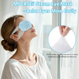 MOEASEii Steam Eye Mask for Dry Eyes, Heated Eye Mask Self Heating Warm Compress for Eyes, Disposable Steam Mask for Sleep, Spa, Travel Must Have for Rest, Relaxation Gifts, Unscented (30Packs)