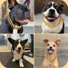 BAOBOTE 15MM Gold Stainless Steel Dog Collar with Cuban Link