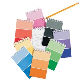 Fun Express Paint Chip Spiral Notepads - 24 Pieces - Educational And Learning Activities For Kids