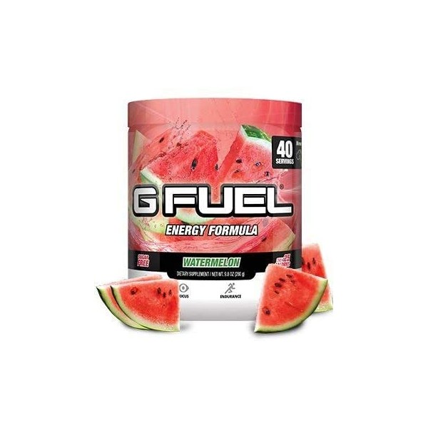 G Fuel Watermelon Elite Energy Powder, 9.8 oz (40 Servings)