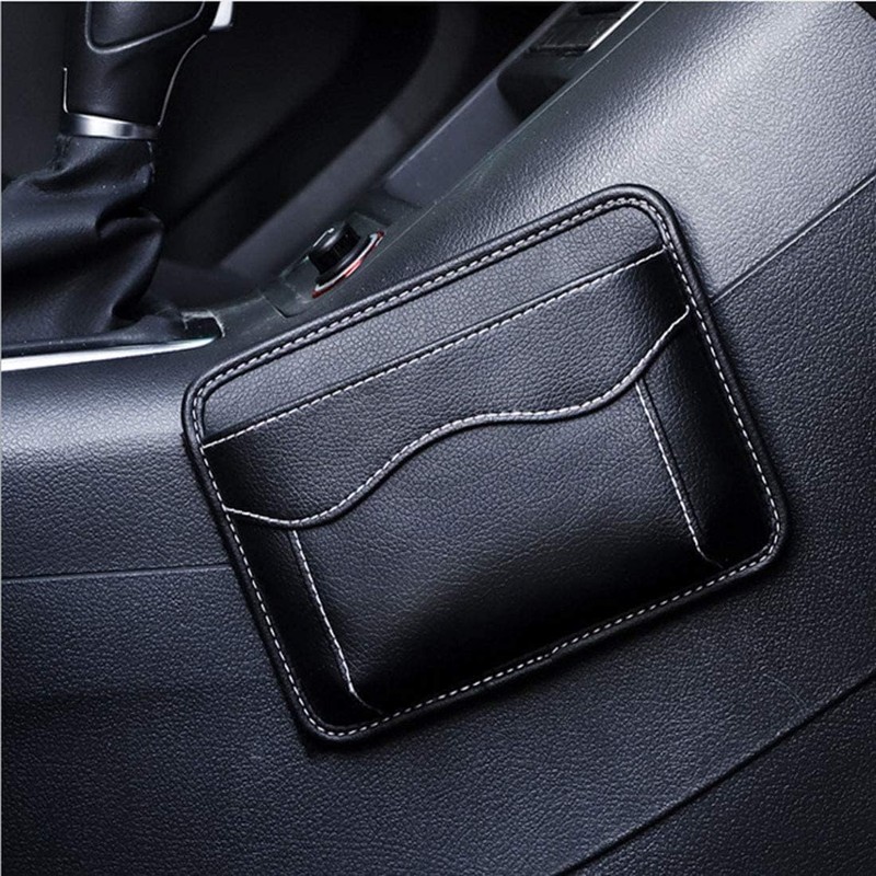 WEZCHUGHAOL Car Side Pocket Organizer, PU Leather Storage Pocket Pouch