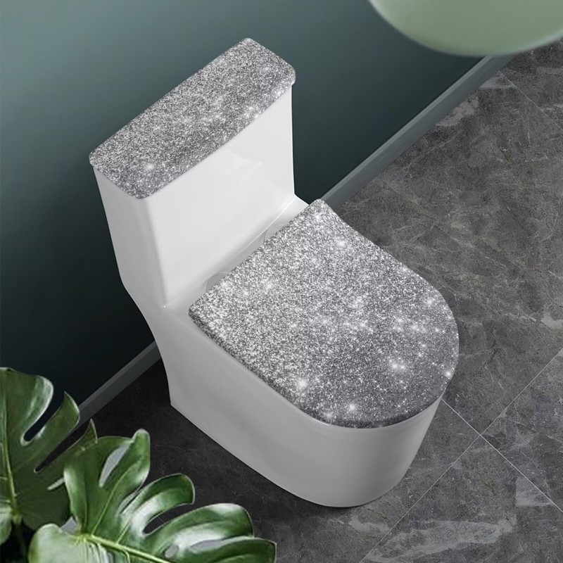 Darisoco Silver Toilet Lid Seat Cover & Toilet Tank Lid