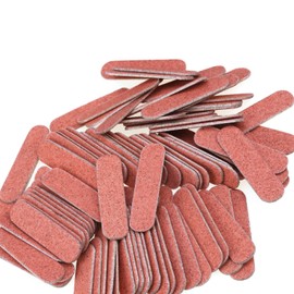 100 Pcs Mini Nail Files Bulk, Mwoot Disposable Double Sided Emery Board 180/240 Grit, Fingernail Nail File Buffer Set Manicure Tool for Natural Acrylic Fake Nails Home and Salon Use (Amber Color)