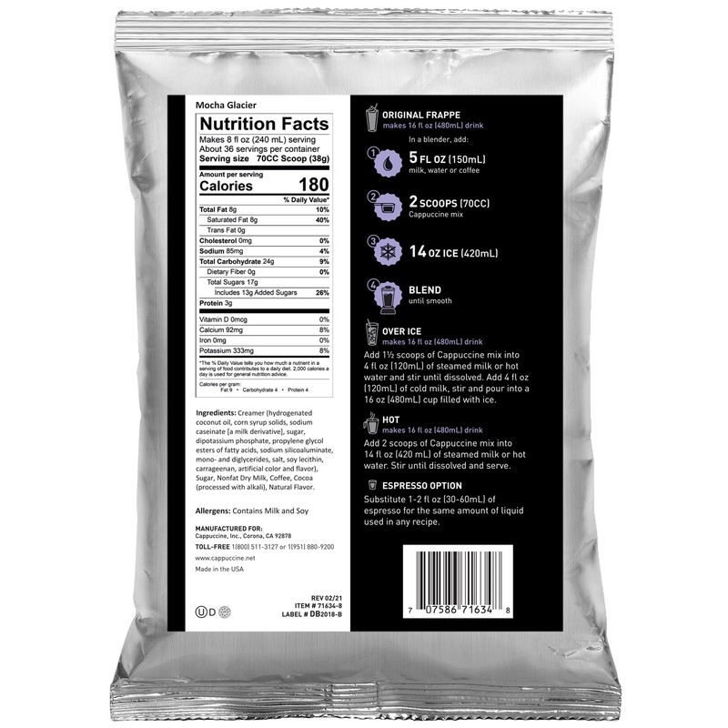 Cappuccine Mocha Glacier Frappe Mix, 3 Pound (Pack of 1)