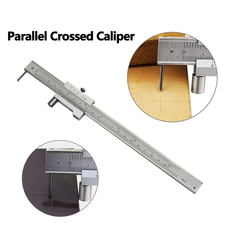 Yuecoom Parallel Crossed Caliper, 0-200mm Stainless Steel Vernier Scribing Caliper