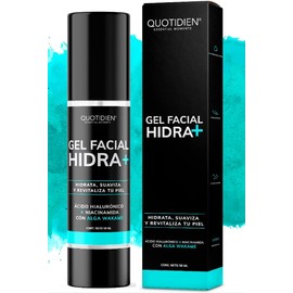 Gel Hidratante Facial con Ácido Hialurónico + Niacinamida + Alga Wakame | 97% Ingredientes Naturales | Hidratación Extrema | Suavidad | Aumenta la Luminosidad Natural de tu Piel | Oil-Free | Ideal Para Todo Tipo de Piel | Crema Hidratante facial de rápida