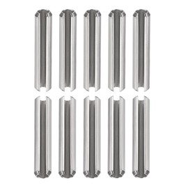 DTGN M4 x 50 mm (DxL) Slotted Spring Pin - 50 Pack - Good for Home Machine Closure - 304 Stainless Steel Spring Dowel Tension Roll Pin - Silver