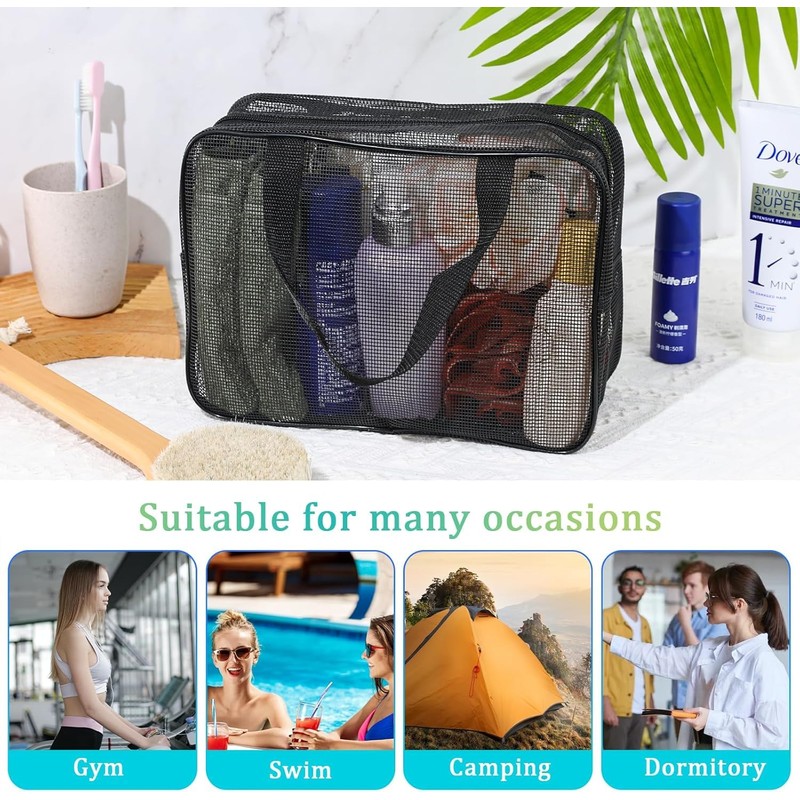 Mesh Shower Caddy Toiletry Tote Gym Bag, 1Pc Shower Caddy