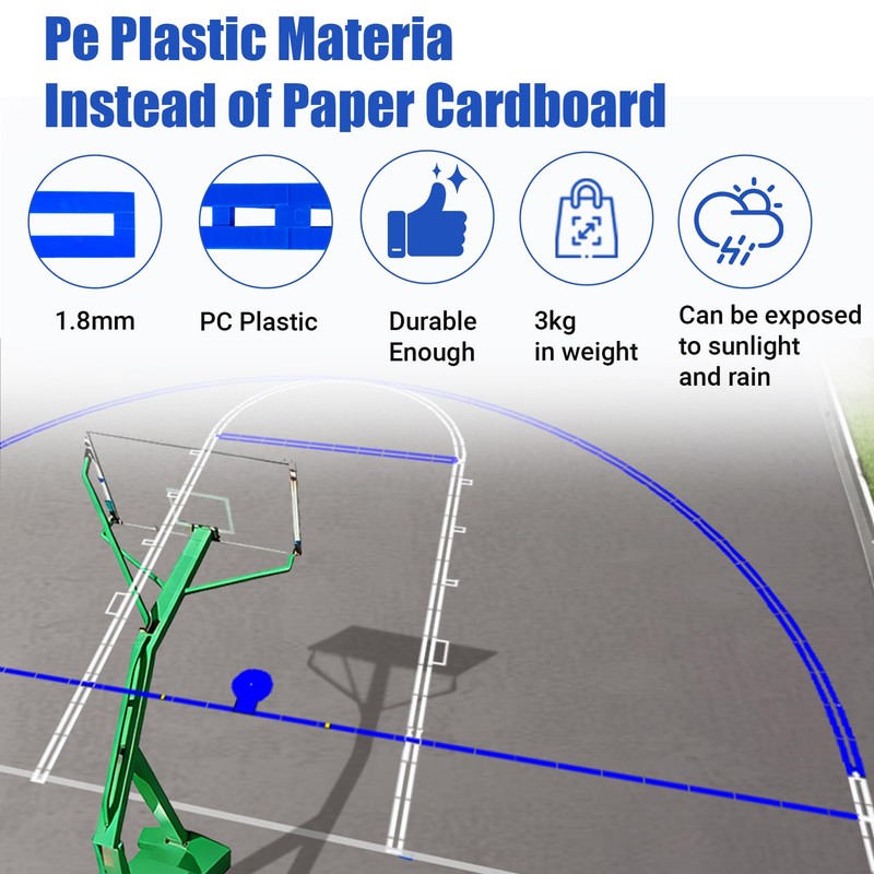 Reusable Waterproof Basketball Court Stencil Kit for Concrete