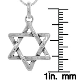 Jewelry Trends Star of David Weaved Sterling Silver Pendant Necklace 20"
