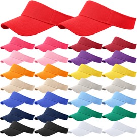 Handepo 30 Pack Sun Visor Hats for Women, Lightweight Visor Cap Summer Adjustable Sun Protection Caps for Men Women for Golf Running Cycling Jogging Outdoor Sport