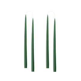 Kunstindustrien® Taper Candles – Set of 4, 13.8" – Made in Denmark, Long Burning Candles 15h, Unscented & Smokeless Candlesticks – Elegant Tall Candles for Weddings Dinners & Home Decor (Bottle Green)