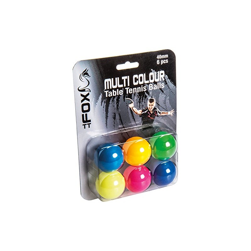 Fox TT Coloured Table Tennis Balls (Pack of 6) -