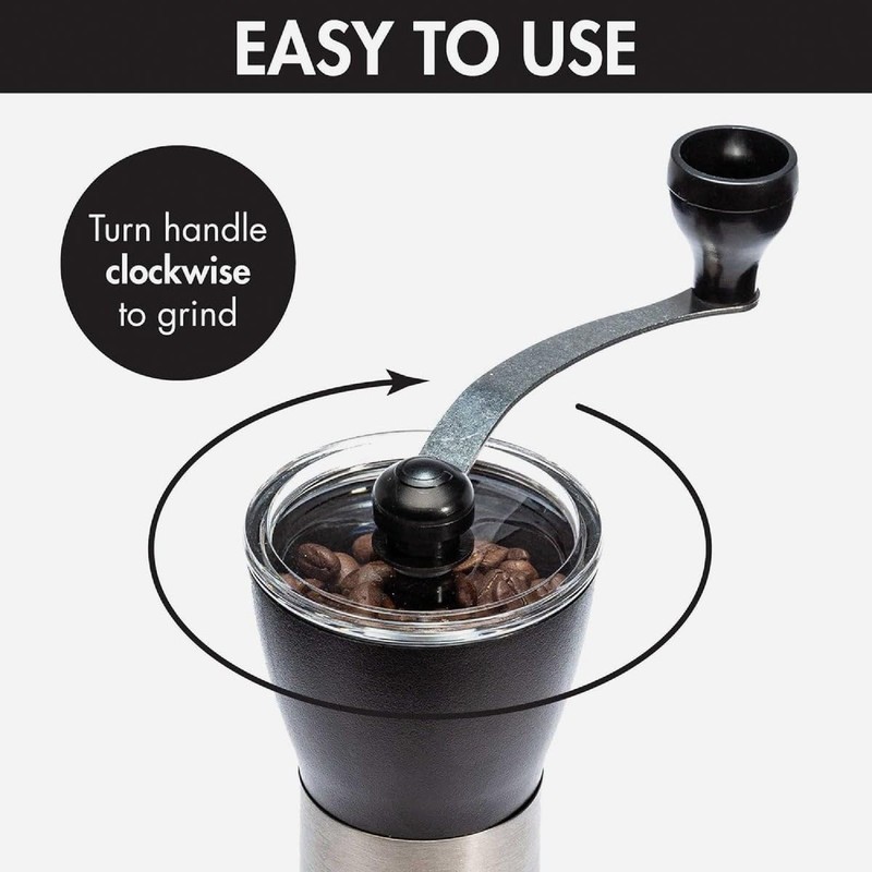 Primula Manual Adjustable Burr Coffee Grinder-Ceramic Mill & Brushed Stainless