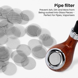 YCLFHOO Pipe Screens,50 Pcs Stainless Steel Pipe Gauze,15mm Smoking Pipe Screen Filters,Reusable Mesh Gauze Screens for Rig/Pipe/Bong Gauze Ash Catcher