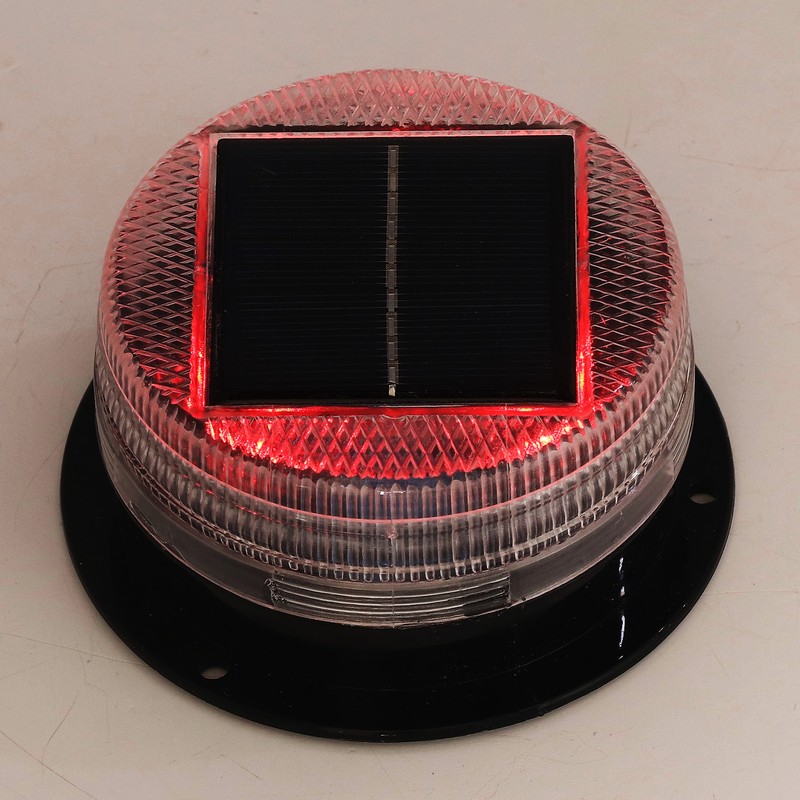 Solar Warning Light 6 LED Beads Red Blue Alternate Waterproof