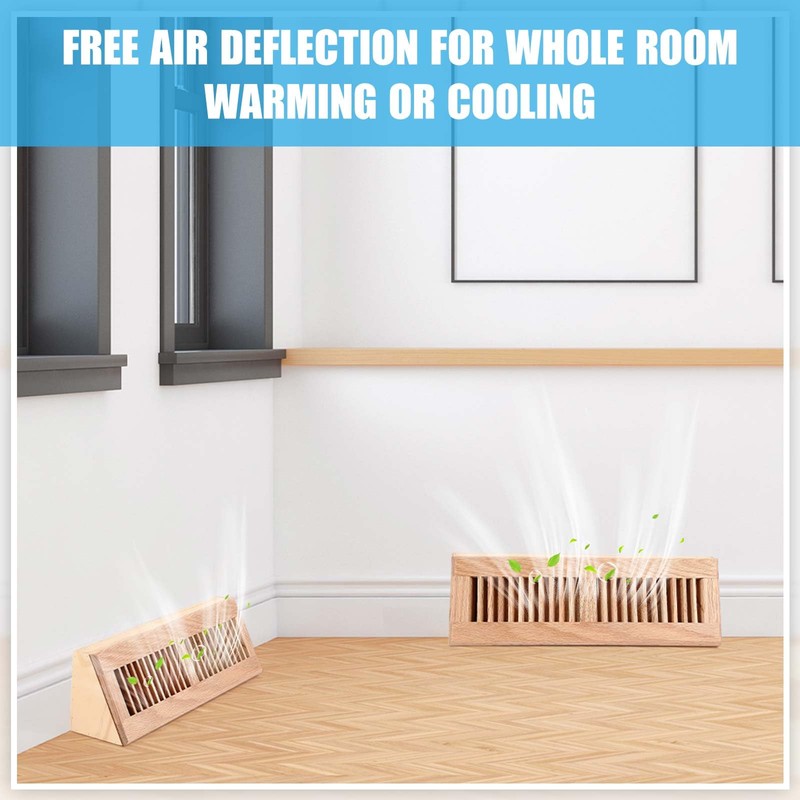 Glooglitter 2 Pcs Wooden Baseboard Register Diffuser Baseboard Floor Register