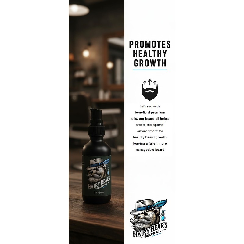 Hairy Bear’s Beard Conditioning Oil – Sandalwood | Organic Castor