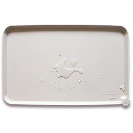 Hoki Found Large Silicone Non Slip Pet Feeding Mats - Waterproof Dog Cat Food Mats - Cream Brown