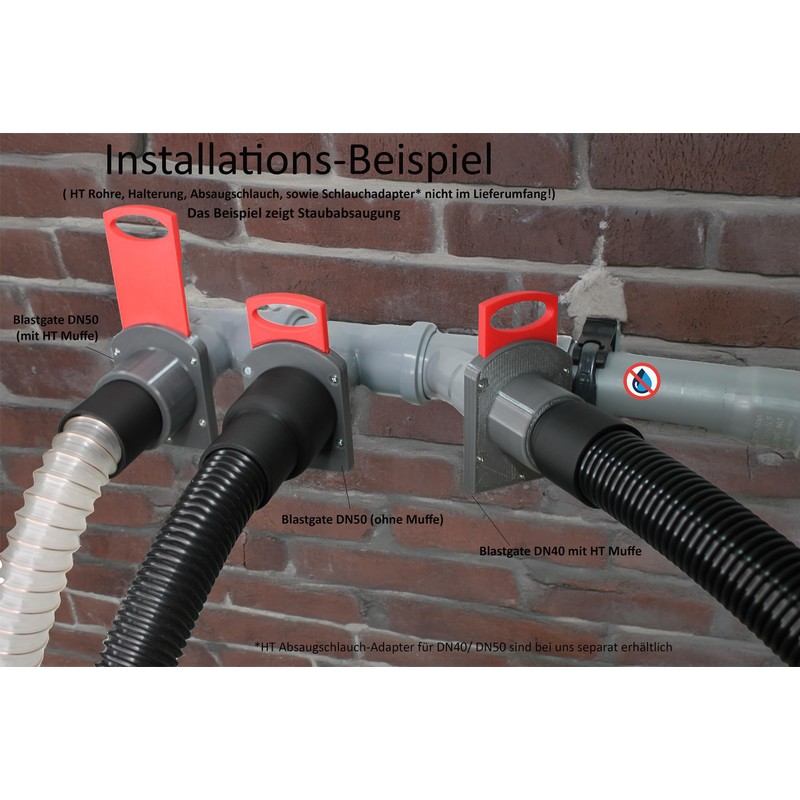Air Gate Valve | Blastgate DN 50 with Sleeve -