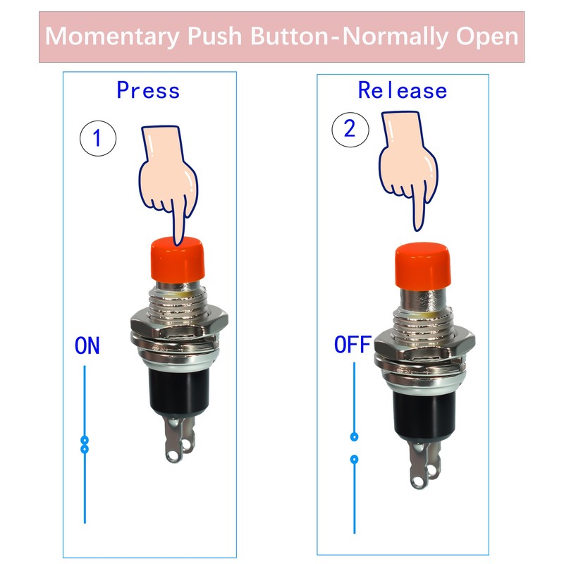 20pcs Red SPST momentary Miniature Push-Button switches (Normally Open Type)