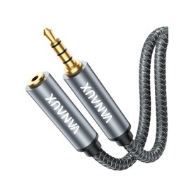 VANAUX Headphone Extension Cable 4 Pole,3.5mm TRRS Extension Cable with Microphone,Hi-Fi Sound Aux Cord,Male to Female Jack Stereo Audio Cable for Headphones,Car,MP3, Speaker (1.5FT/0.5M)