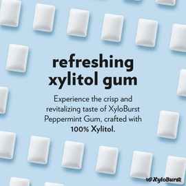 XyloBurst Gum | Xylitol Chewing Gum | Sugar Free, Gluten Free, Keto Friendly | Aspartame Free Gum For Oral Health | Peppermint | 500-Count Bag