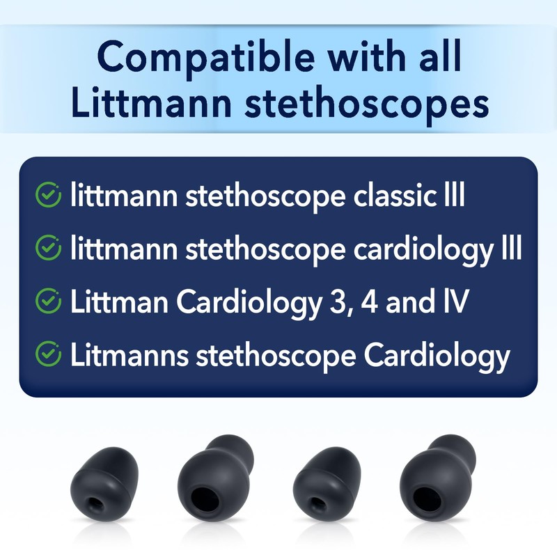 12Pcs Stethoscope Ear Tips Replacement for Littmann, Small/Medium Ear Tips
