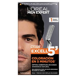L'Oréal Paris Men Expert, Excell 5 Tinte Capilar Permanente Sin Amoníaco, 1 Negro Natural, 133 g