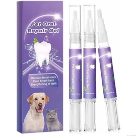 3Pcs Pet Oral Repair Gel, Pet Oral Restoration Whitening Gel, Pet Teeth Care Gel Cleaner Teeth & Fresher Breath, Without Brushing