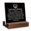 PUVOXHO Lawyer's Prayer Acrylic Sign with Wooden Stand, Religious Graduation