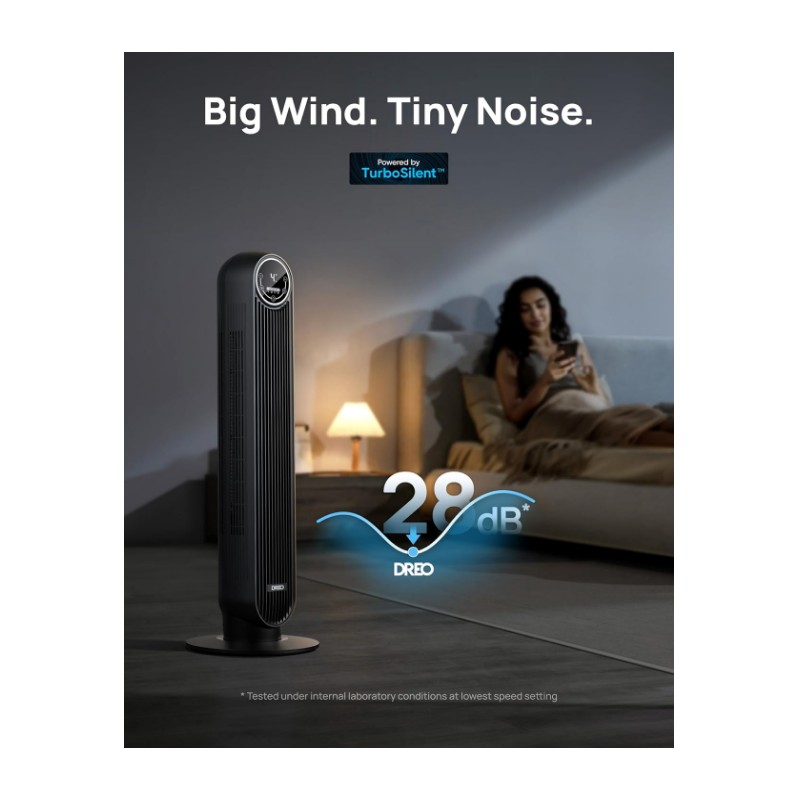 Dreo Tower Fan – Quiet Floor Fan,90° Oscillation, 4 Speeds,