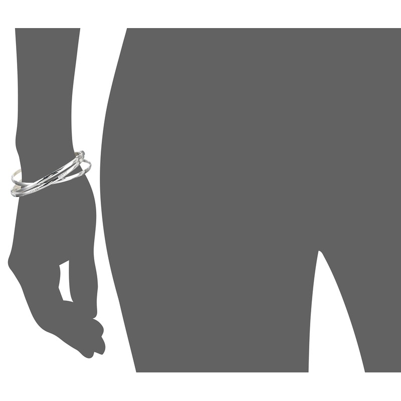 GUESS "Basic" Silver 3 Piece Interlocking Bangle Bracelet