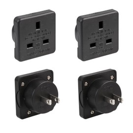 Invero® 2x Pack of UK to USA US America Canada Tourist Travel Plug Power Mains Adaptor - Black