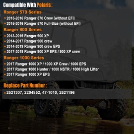 2013-2019 Fuel Pump Assembly Compatible for Polaris Ranger XP 1000 570 900 Crew EPS EU High Lifter Hunter NSTR Ranch Replace 2204852 2521307 2521196 47-1010