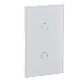 Interruptor inteligente inalámbrico WIFI, panel de cristal de 2 vías, interruptor de pantalla táctil, compatible con , Assistant y Siri Control de voz (blanco)