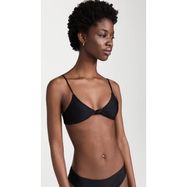 MIKOH Women's Kaloko Bikini Top, Noir, Black, M