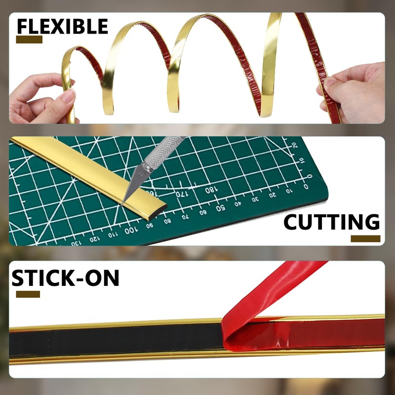 Murtenze 10 ft Peel and Stick Trim, Waterproof Molding Trim