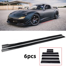 New Rocker Panels 6PCs Universal Car Body Styling Side Skirts Left/Right Rocker Splitters Diffuser Winglet Wings Bumper Kit