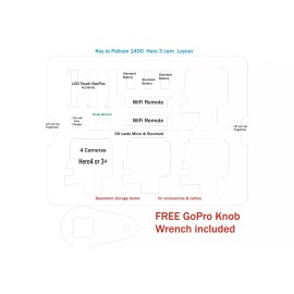 Pelican™ Yellow Pelican 1400 4 cam GoPro Hero 11 10 9 8 7 6 5 4 2 3+ 3 case nameplate