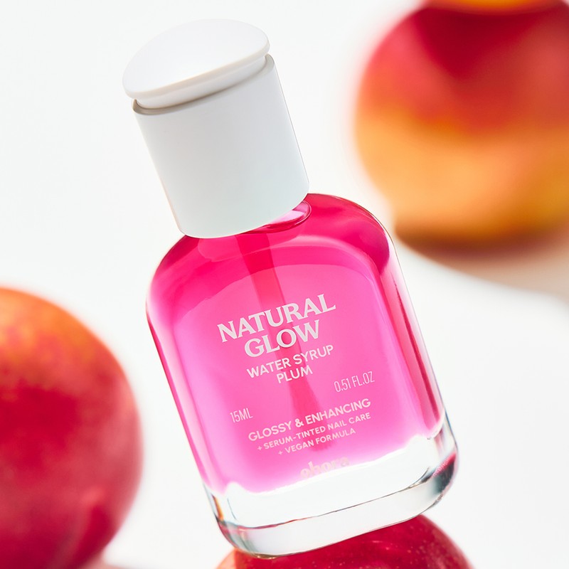 Ohora Natural Glow Water Syrup Nail Strengthener Plum, 15ml, 1