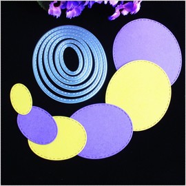 Mvchifay Cutting Dies Metal Stencils Scrapbooking Tool DIY Craft Carbon Steel Embossing Template for Paper Card Making (Oval Set)