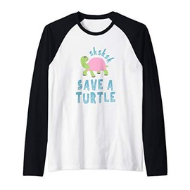 sksksk Save A Turtle - Funny Meme Raglan Baseball Tee